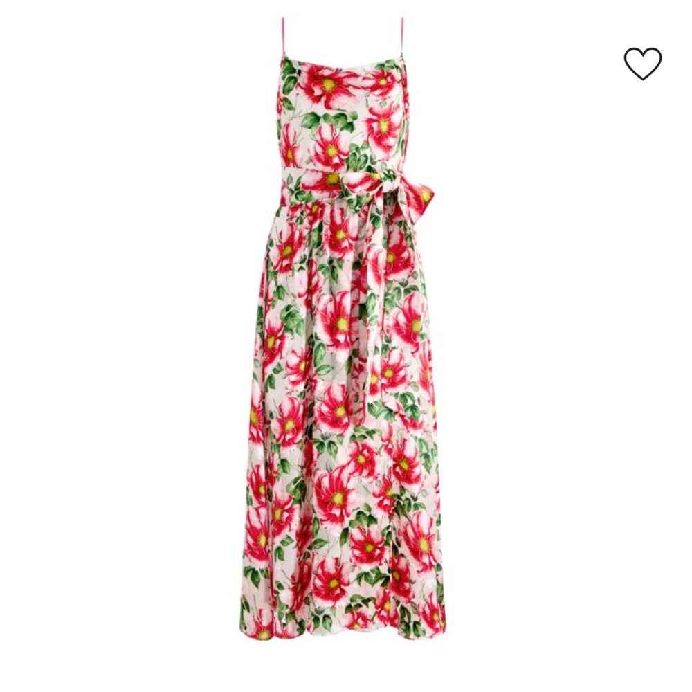 Floral Pink Midi Sundress with Tie Waist - Picture 4 of 9
